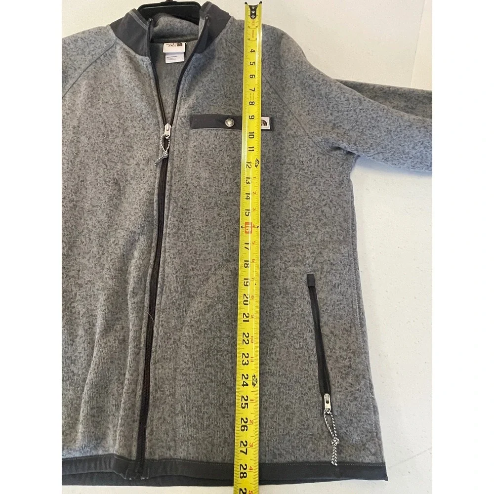 The North Face Mens‎ Grey Gordon Lyons Full Zip Heathered Fleece Jacket Large